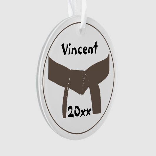 Martial Arts Brown Belt Dated Ornament (voorkant)