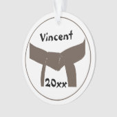 Martial Arts Brown Belt Dated Ornament (voorkant)