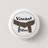 Martial Arts Brown Belt Ronde Button 3,2 Cm (Voorkant)