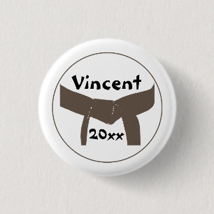 Martial Arts Brown Belt Ronde Button 3,2 Cm