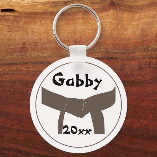 Martial Arts Brown Belt Sleutelhanger (Voorkant)