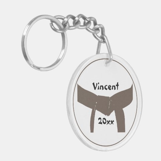 Martial Arts Brown Belt Sleutelhanger (Voorkant Links)
