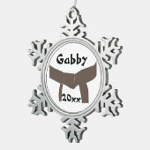 Martial Arts Brown Belt Tin Sneeuwvlok Ornament (Rechts)