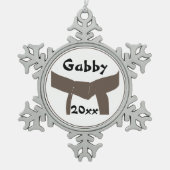 Martial Arts Brown Belt Tin Sneeuwvlok Ornament (Voorkant)