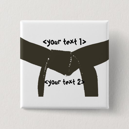 Martial Arts Brown Belt Vierkante Button 5,1 Cm (Voorkant)