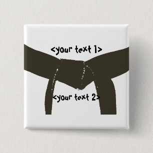 Martial Arts Brown Belt Vierkante Button 5,1 Cm