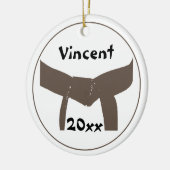 Martial Arts Bruin Belt Rank Keramisch Ornament (Links)