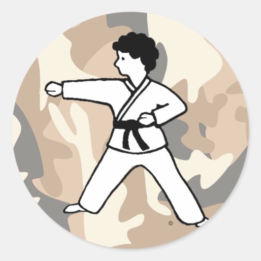 Martial Arts Camouflage Jongen Stickers (Voorkant)