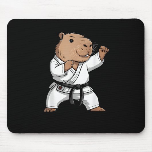 Martial Arts Capybara Funny Karate Taekwondo Jiu J Muismat (Voorkant)