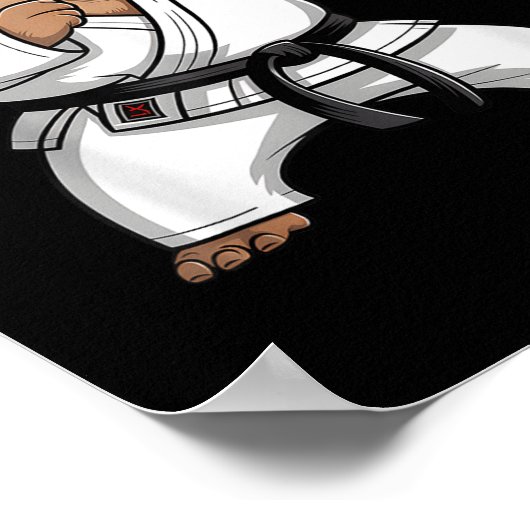 Martial Arts Capybara Funny Karate Taekwondo Jiu J Poster (Hoek)