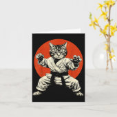 Martial Arts Cat Karate Judo Japanese Flag Funny J Kaart (Gele Bloem)