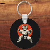 Martial Arts Cat Karate Judo Japanese Flag Funny J Sleutelhanger (Voorkant)