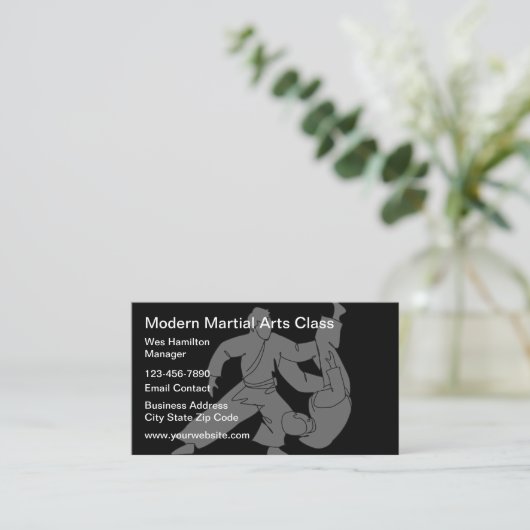 Martial Arts Class Modern Visitekaartje (Staand voorkant)