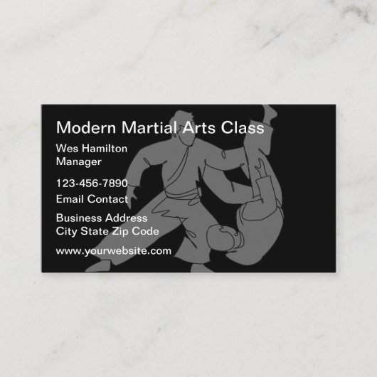 Martial Arts Class Modern Visitekaartje (Voorkant)