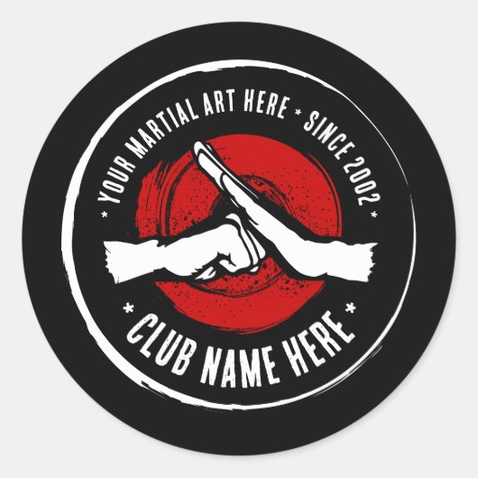 Martial Arts Club Classic Ronde Sticker (Voorkant)