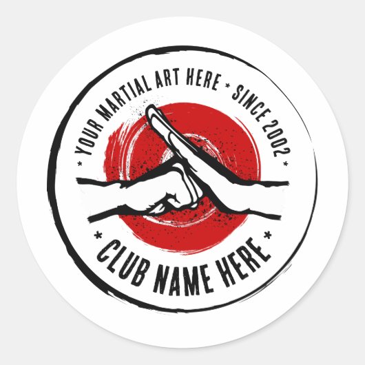 Martial Arts Club Classic Ronde Sticker (Voorkant)