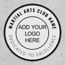 Martial Arts Club Logo Naam Motto Zwart Tekst