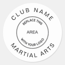 Martial Arts Club Logo Naam Ronde Sticker