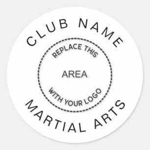 Martial Arts Club Logo Naam Ronde Sticker