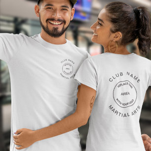 Martial Arts Club Name Logo voor en achter T-shirt