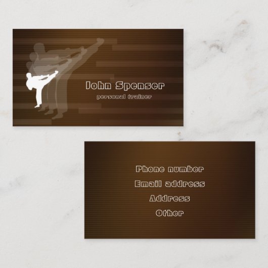 Martial Arts Coach Brown Visitekaartje (Voorkant / Achterkant)