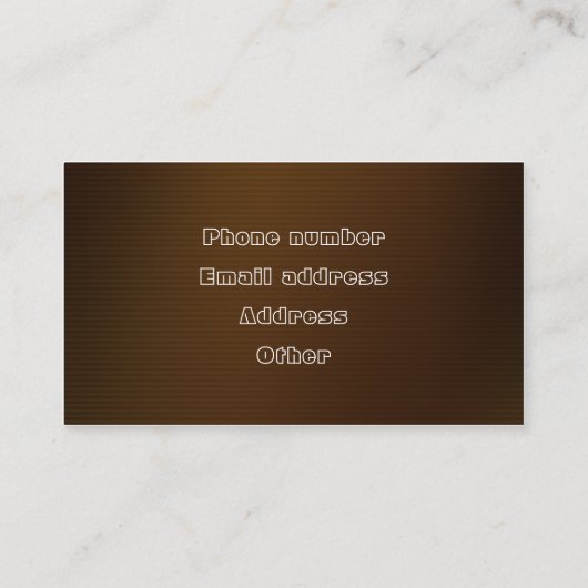 Martial Arts Coach Brown Visitekaartje (Achterkant)