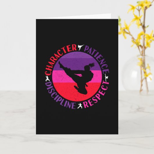 Martial Arts Core Values - Karate Kaart (Gele Bloem)