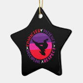 Martial Arts Core Values - Karate Keramisch Ornament (Links)