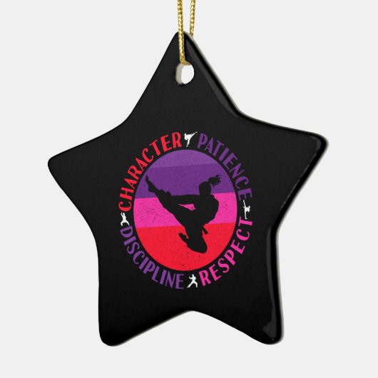 Martial Arts Core Values - Karate Keramisch Ornament (Links)
