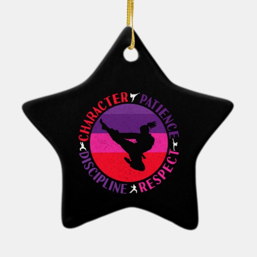 Martial Arts Core Values - Karate Keramisch Ornament (Achterkant)