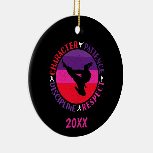 Martial Arts Core Values - Karate Keramisch Ornament (Rechts)