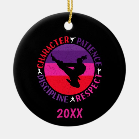 Martial Arts Core Values - Karate Keramisch Ornament (Voorkant)