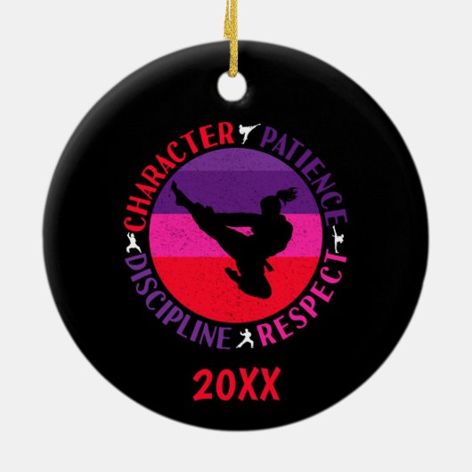 Martial Arts Core Values - Karate Keramisch Ornament (Achterkant)