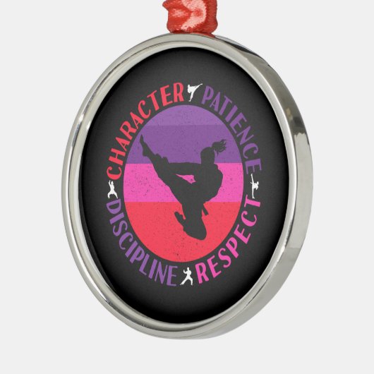Martial Arts Core Values - Karate Metalen Ornament (Links)