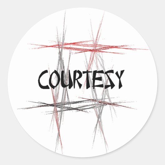 Martial Arts Courtesy Ronde Sticker (Voorkant)