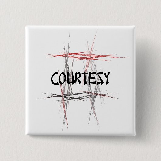 Martial Arts Courtesy Vierkante Button 5,1 Cm (Voorkant)