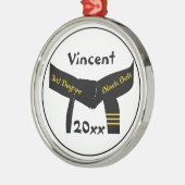 Martial Arts Derdegraads Black Belt Rank Metalen Ornament (Links)
