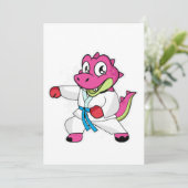 Martial Arts Dinosaur Girl Kaart (Staand voorkant)
