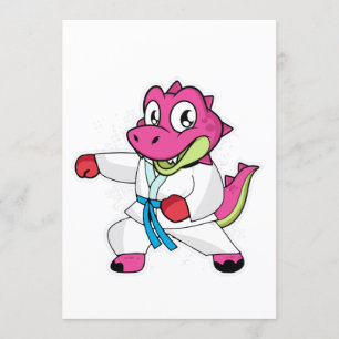 Martial Arts Dinosaur Girl Kaart