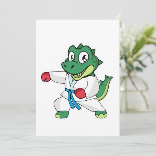 Martial Arts Dinosaur Kaart (Staand voorkant)