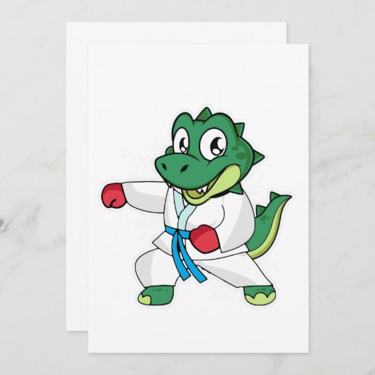 Martial Arts Dinosaur Kaart (Voorkant / Achterkant)