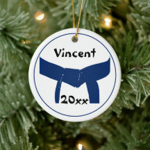 Martial Arts donkerblauwe riem gedateerd