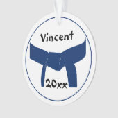 Martial Arts donkerblauwe riem rang Ornament (voorkant)