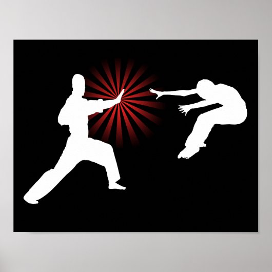 Martial Arts Energy Silhouette Poster (Voorkant)