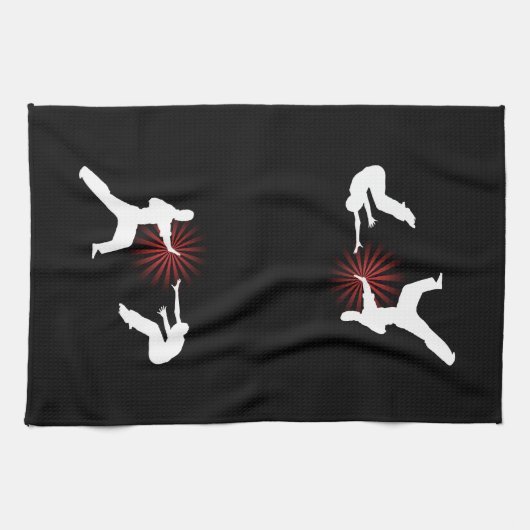 Martial Arts Energy Silhouette Theedoek (Horizontaal)