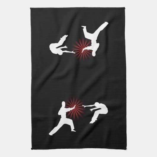 Martial Arts Energy Silhouette Theedoek (Verticaal)