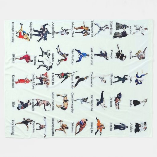 MARTIAL ARTS FLEECE DEKEN (Voorkant (Horizontaal))