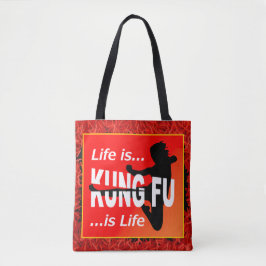 Martial Arts Flying Kick Girl | Life is Kung Fu Tote Bag