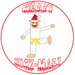 Martial Arts Gele Gordel Kerst Ornament Fotobeeldje Ornament<br><div class="desc">Deze Martial Arts Yellow Belt Merry Kick-Mas Christmas Ornament maakt een uniek kerstcadeau of kous stuffer voor je vechtsporter. Geschikt voor alle vechtsporten - karate,  taekwondo,  kung fu,  judo etc. Afbeelding is een krijgskunsten gele riem rang schoppen man dragen van een rode kerstmuts.</div>