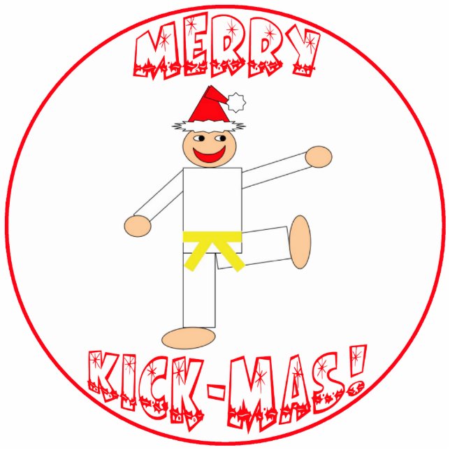 Martial Arts Gele Gordel Kerst Ornament Fotobeeldje Ornament (Voorkant)